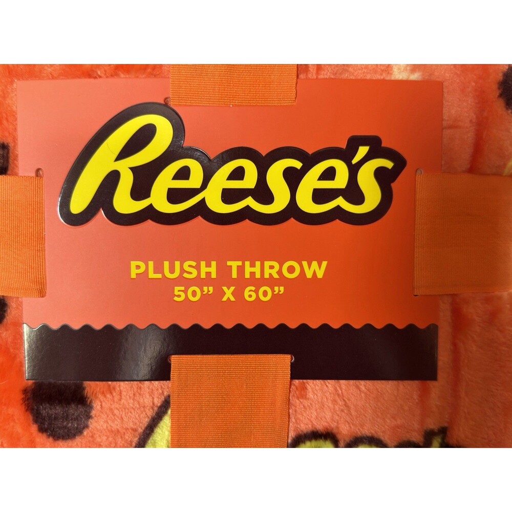 Reese’s Peanut Butter Cups Plush Throw Blanket 50x60 Hershey Licensed